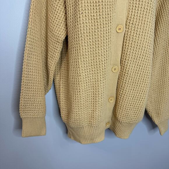 Qualfort Oversized 100% Cotton Waffle Knit Chunky Knit Sweater Tan Relax XL New - Picture 5 of 11